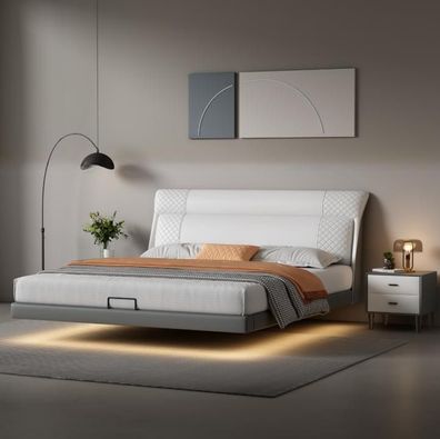 Weißes Schlafzimmer Bett Designer Lederbetten Textilbetten Doppelbetten