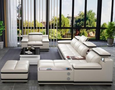 Möbel Wohnlandschaft Luxus Eckgarnitur Ecksofa Polster Sofas Couch Relax Lform