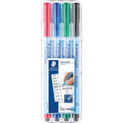 STAEDTLER® 305F WP4-1 Folienstift Lumocolor correct.F 4ST