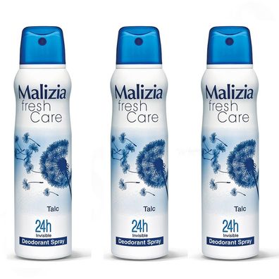 Malizia Donna fresh care deo Spray TALC 24h invisible 3x 150 ml