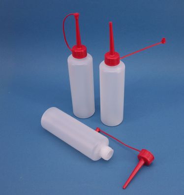250ml PE Flasche mit langer Tülle, Kunststoff Flasche, Öl Flasche, Dosierflasche