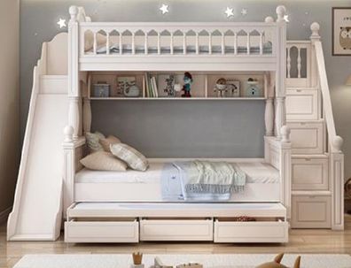 Stockbett Etagenbett Kinderbett Jugendbett Doppelstockbett weiß Holz