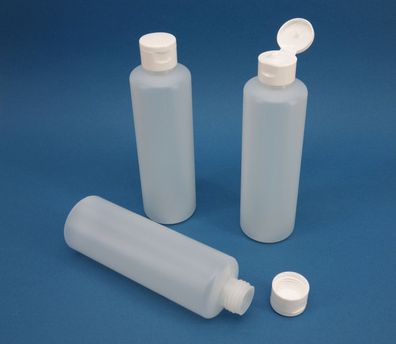 250ml LD-PE Flasche mit Klappdeckel, Weichplastik, aborflasche, Quetschflasche