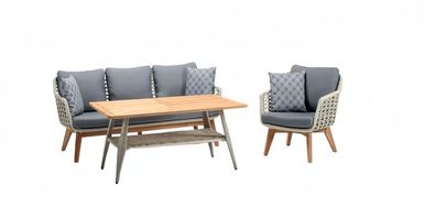 Sofagarnitur Rattanmöbel Gartenmöbel Terrasse Set Lounge Balkon Outdoor 3tlg