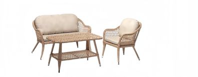 Hochwertig Moderne Beige Gartenmöbel Luxus Sofagarnitur Tisch Sessel Sitzgruppe