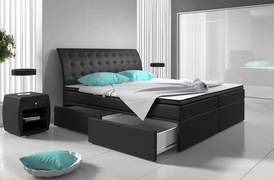 Boxspringbett Betten Bett Polster Kunstleder Designer Hotel Doppel Luxus Design