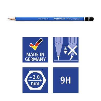 STAEDTLER® 100-9H Bleistift Mars Lumogr. 9H 100% PEFC