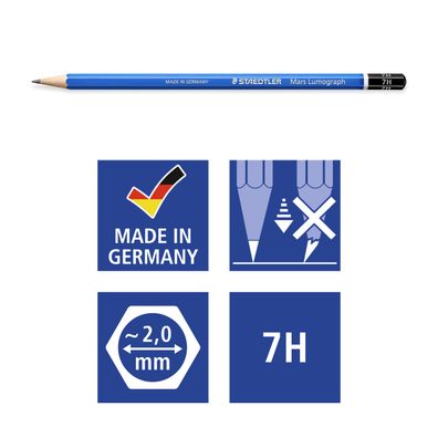 STAEDTLER® 100-7H Bleistift Mars Lumogr. 7H 100% PEFC