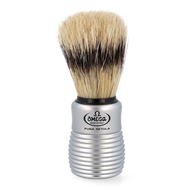 Omega Rasierpinsel reine Borste 81230 Chrom Griff inkl. Halter