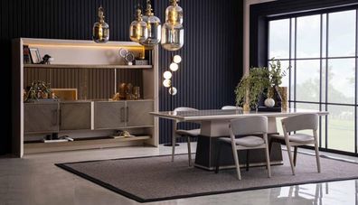 Luxus 6tlg Esszimmer Set Esstisch 4x Stühle Sideboard 6tlg. Set Design