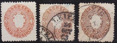 Germany Sachsen [1863] MiNr 0018 ( O/used ) [01] 2 Farben