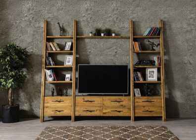 Wohnwand Schrankwand Wohnzimmermöbel Sideboard Holzmöbel Luxus Neu