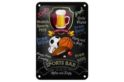 Blechschild Sports Bar Dart Basketball Football Golf, 3 vers Größen