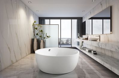 Runder Badewanne Standbadewanne Badezimmer Wanne Freistehende Weiß