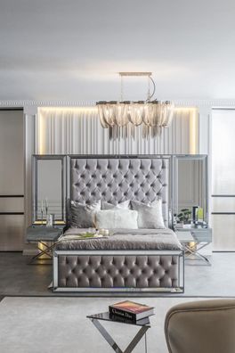 Luxus Bett Schlafzimmer Betten Chesterfield Design Nachttische 3tlg