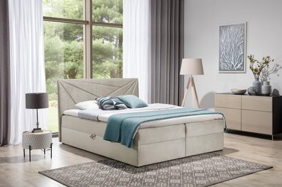 Doppelbett Bett mit Bettkasten Boxspringbett Ehebett Betten Polsterbett 180cm