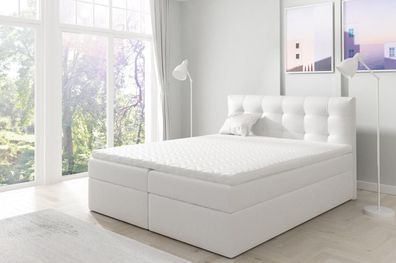 Bett mit Bettkasten Ehebett Boxspringbett Doppelbett Betten Polsterbett Weiß Neu