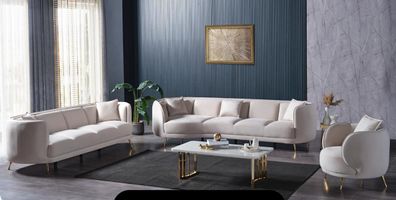 Couch Hochwertig Sofagarnitur 4 3 Sitzer Garnitur Weiß Moderne Sofa 1 Sitzer