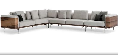 Wohnzimmer Ecksofa L-form Holz Modernen mit Luxus Designen Eckgarnitur