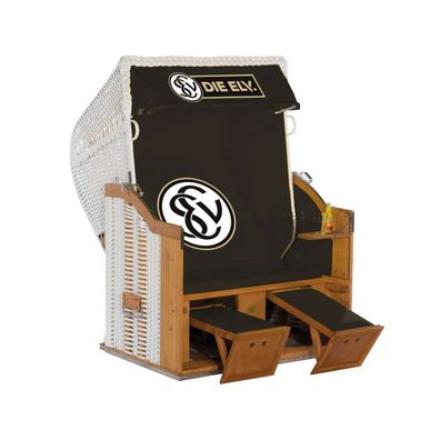 Sonnenpartner Gartenstrandkorb "SV Elversberg" 2-Sitzer, Halbliegemodell Kunststoffg