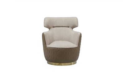 Ohrensessel Sessel Stoff Sitzer Einsitzer Beige Clubsessel Moderne