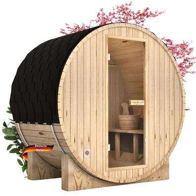 Fasssauna Outdoor Elektroofen PIET für 2 Personen Saunazubehör Außensauna Gartensauna