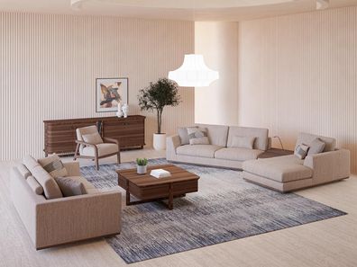 Luxus Sofagarnitur Ecksofa L-Form Zweisitzer Sofa Luxus Sessel Polstermöbel