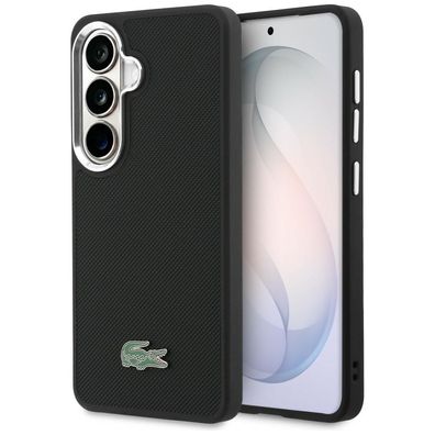 Hülle Lacoste Galaxy S26 Petit Pique schwarz MagSafe Logo Metall