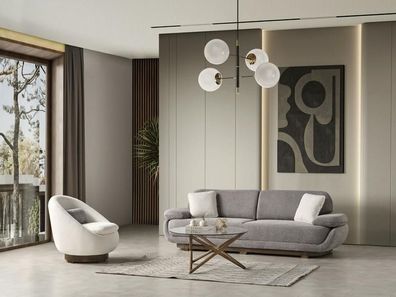 Sofagarnitur 3 + 1 Sitzer Design Textil Polstermöbel Wohnzimmer Design Sofas Set