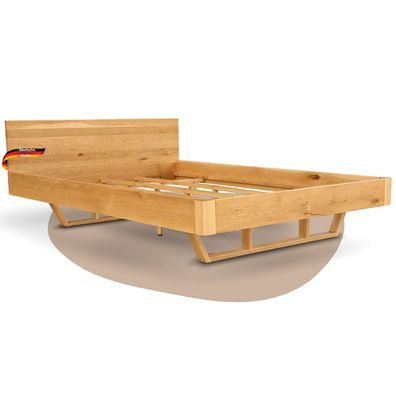 Massivholzbett 180x200 KEILO Eichenholz Bettrahmen Bettkopf Holzbett naturgeölt