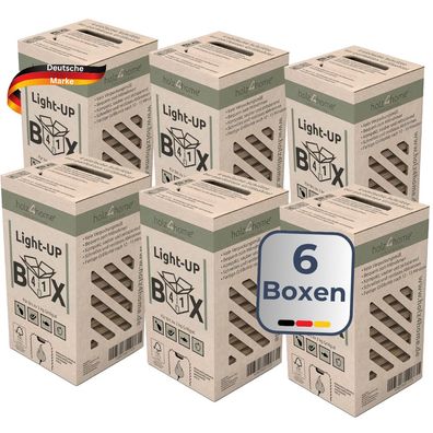 6er Set Grillanzénder Box 4-in-1Grillbox Grillkohle Grillholzkohle Alles fér den