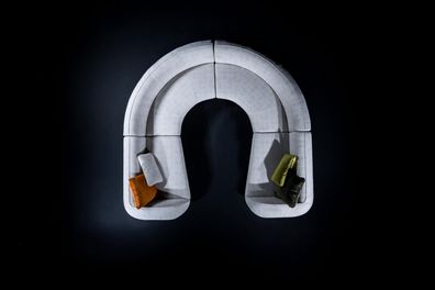 Designes Ecksofa U-Form Polster Wohnzimmer Loungesitzgruppe Wohnlandschaft