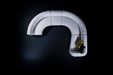 Halbrundes U-Form Sofa Ecksofa Wohnlandschaft Möbel Designer Eckcouchen