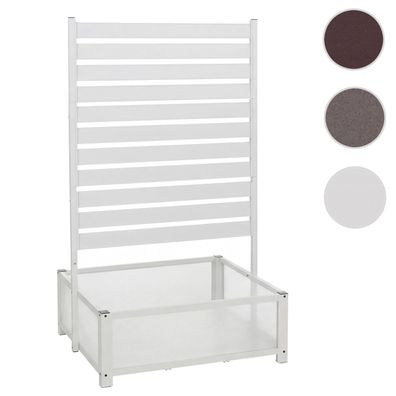 Aluminium Beet mit Rankgitter HWC-P97, Pflanzkübel Spalier, 158x90x75cm