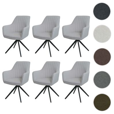 6er-Set Esszimmerstuhl HWC-L79, Lehnstuhl Stuhl Armlehnen, drehbar Auto-Position