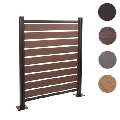 Alu Mülltonnen-Zaun HWC-K57, Basiselement, Holzoptik erweiterbar 130x110x6cm