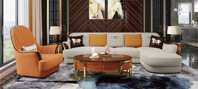 Ledersofa Ecksofa Polster Design Sofa Modernes Sofa Ecksofa L-Form Luxus Möbel