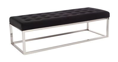 Schwarzer Holz-Hocker im eleganten Design für Wohnzimmer