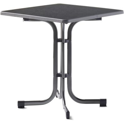 Tisch 231/G 70 x 70 cm grau Gestell aus Stahl in eisengrau, Tischplatte aus Mecalit®