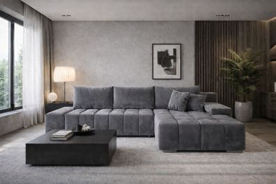 Gemma Ecksofa 265 cm mit Schlaf Funktion & Bettkasten - Modernes Wohnzimmer Sofa
