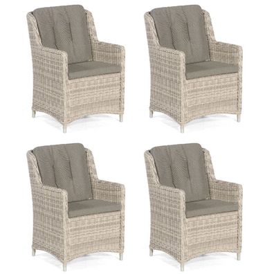 Sonnenpartner Avatar 4er-Set Garten-Sessel Gartenstuhl Alu mit Polyrattan white-cora