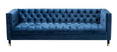 Chesterfield Sofa Blau Sofas Textil Stoff Couchen Kreative Möbel 4 sitzer Neu
