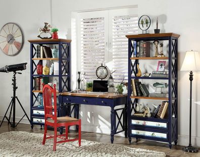 Schreibtisch Büro Einrichtung Holz Regale Bürotisch Esstisch Tisch Stuhl 4tlg