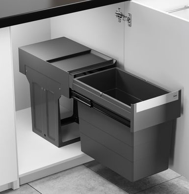 Hailo Mülleimer Küche Einbau ab 40cm Schrankbreite 1x 28 L Abfalleimer Mülleimer