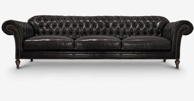 Klassische Chesterfield Sofagarnitur Komplett Set Garnitur Sofa Polster Leder