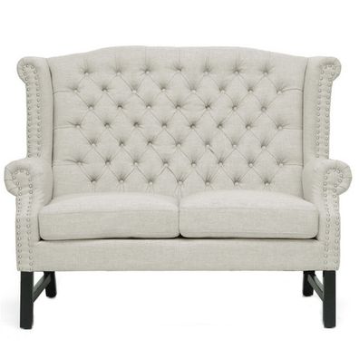 Chesterfield Sofa Couch Polster Stoff Leder Couchen Polster Garnitur 2 Sitzers