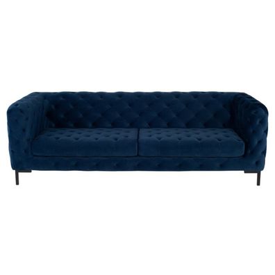 Blaue Textil Chesterfield Sofa Couch Polster Stoff Leder Couchen Neu 3 Sitzer