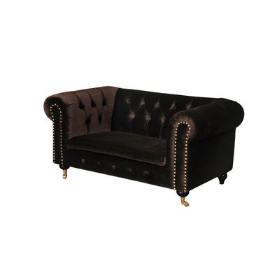 Chesterfield 2 Sitzers Klassische Luxus Barock Rokoko Sofa Textil Leder Couch