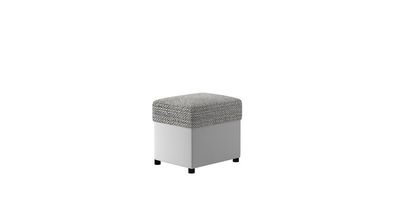 Hocker Polsterhocker Fuß Ablage Möbel Wohnen Sitzbänke Sitz Textil Grau Design