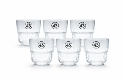 Licor 43 Gläser 6er-Set - 6x Original Tumbler mit schwarzem Logo - Hochwertige Likör
